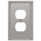 Amerelle Amerelle Imperial Bead Brushed Nickel 1 gang Metal Duplex Wall Plate 1 pk 74DBN - alternate 2